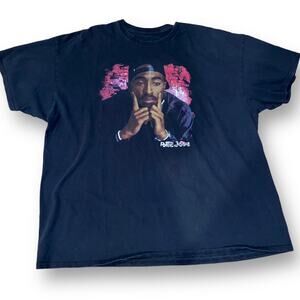 TUPAC SHAKUR Poetic Justice T-shirt  Size XXL Rapper 2Pac Graphic Black Tee